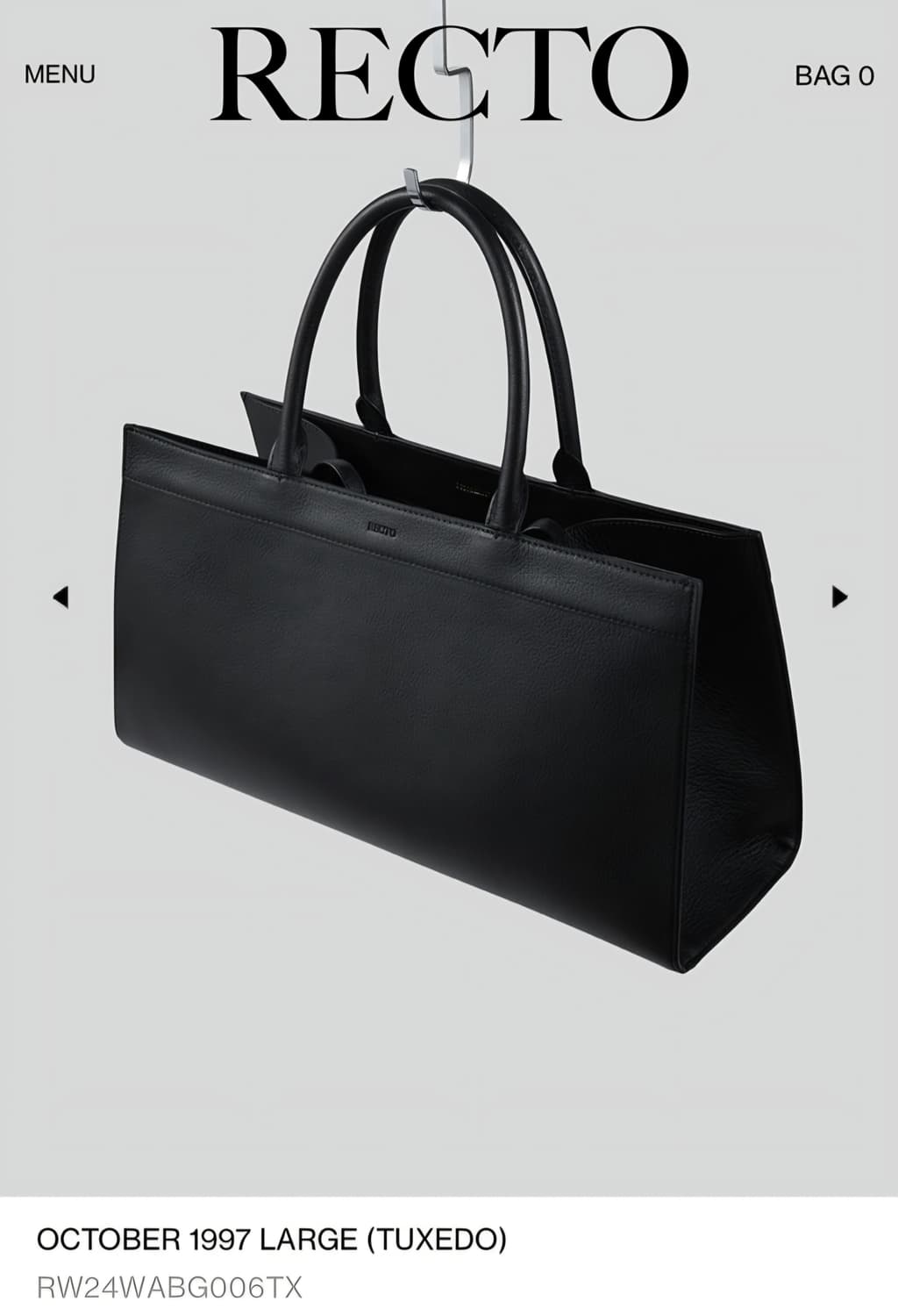 새상품> 렉토 옥토버 라지 백 블랙 상품이미지5