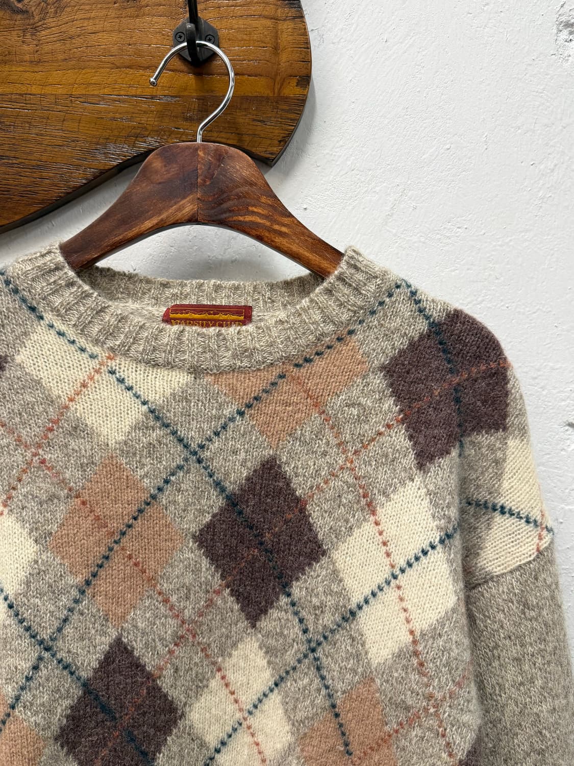 L) Varsity Club Argyle Check Wool Knit S 상품이미지4