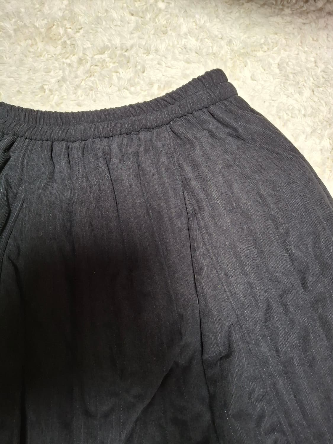 (마지막특가) 잔골덴 누빔 롱스커트 블랙 상품이미지2