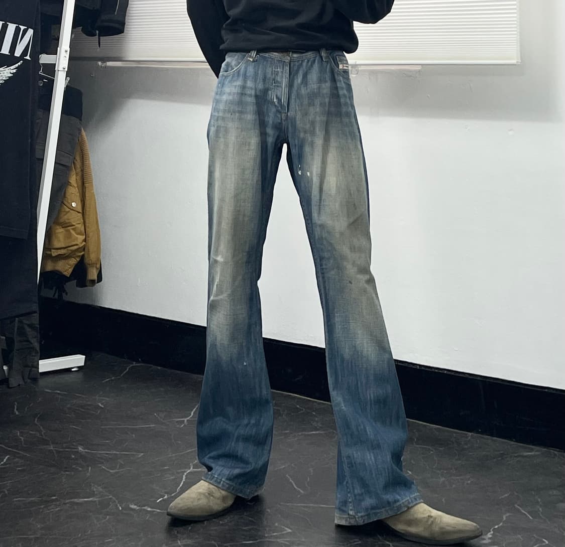 32in 디젤 워시드 부츠컷 와이드 데님 팬츠 상품이미지3