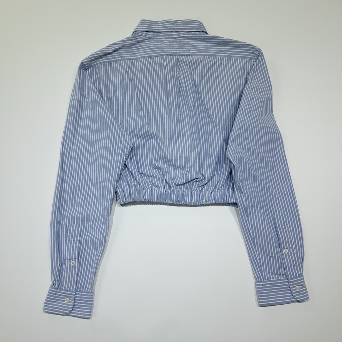 CL990 폴로 스트레치옥스포드 클래식블루 스트라이프 크롭셔츠 상품이미지5