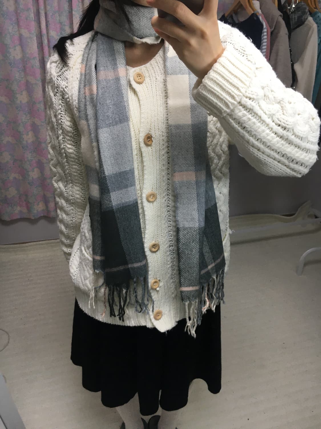 그레이 체크 머플러 상품이미지9