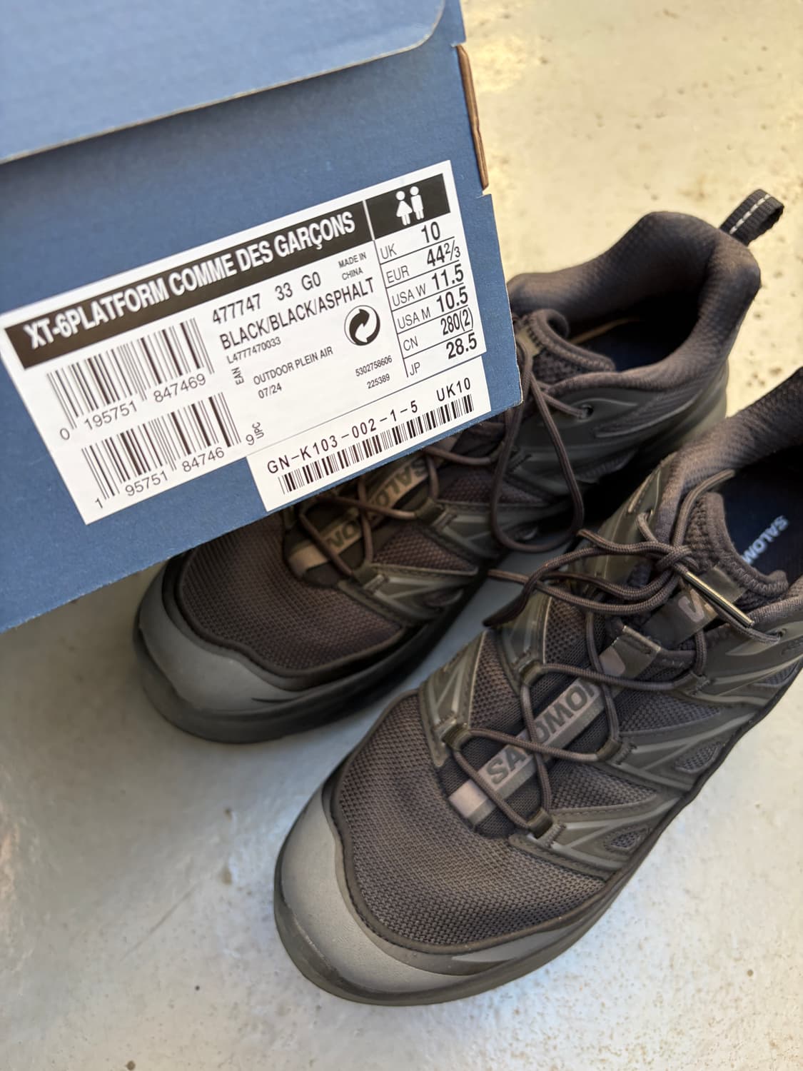 살로몬 x 꼼데 가르송 XT-6 익스팬스 플랫폼 블랙  SALOMON x 상품이미지6