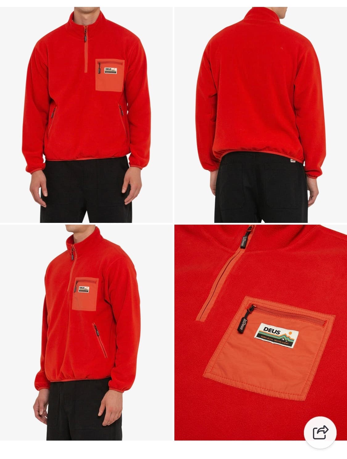 데우스 먼스터 하프 집업 플리스 판매 (레드오렌지/XL) 상품이미지3