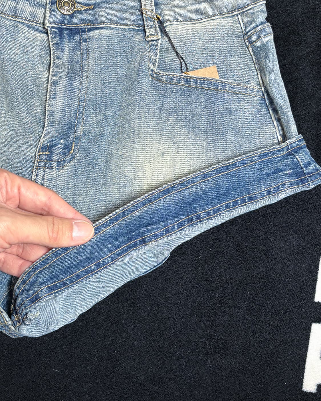 일본빈티지 V라인 데님쇼츠 상품이미지4
