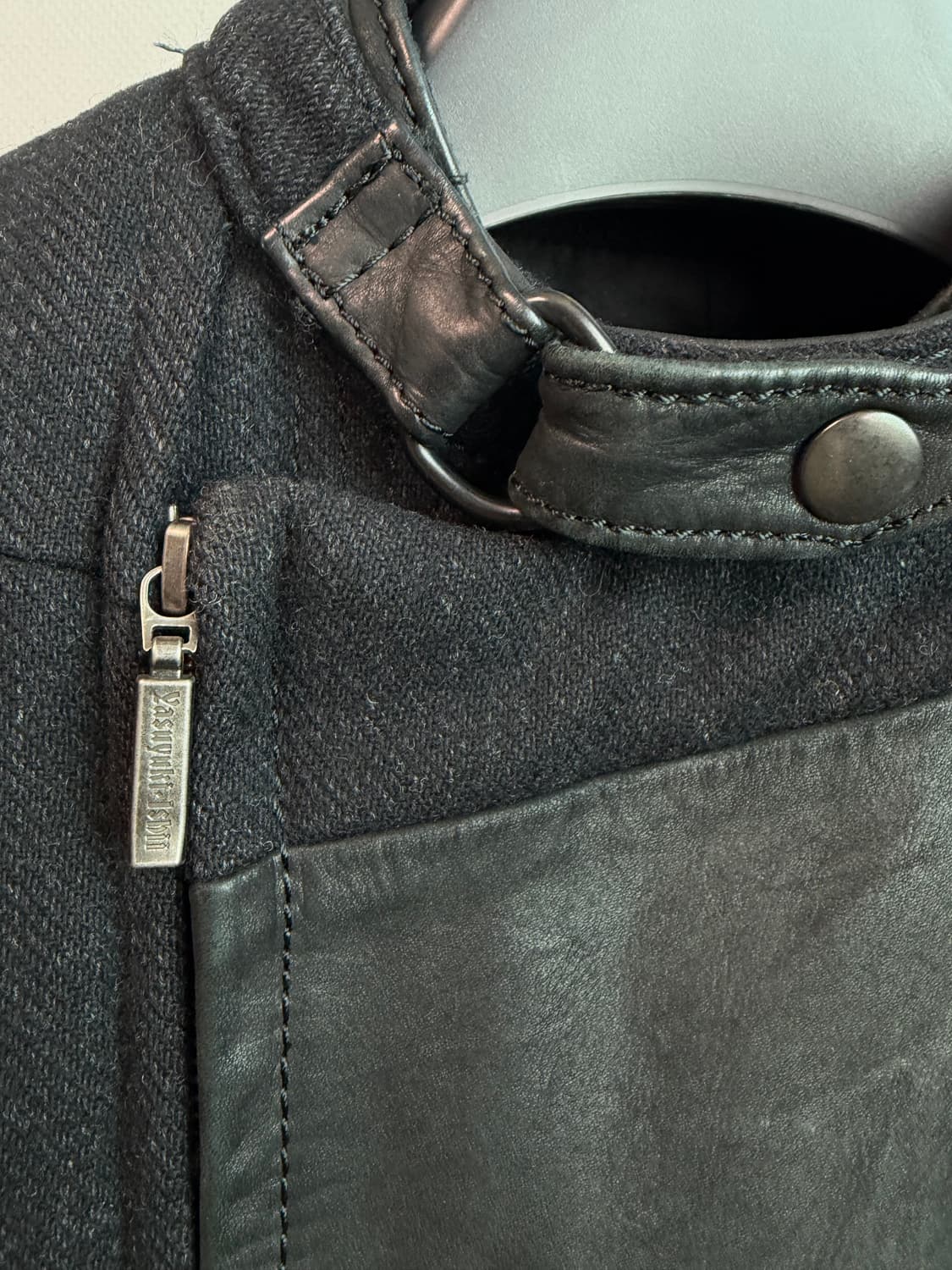 야스유키 이시이 레이어드 레더 자켓 상품이미지3