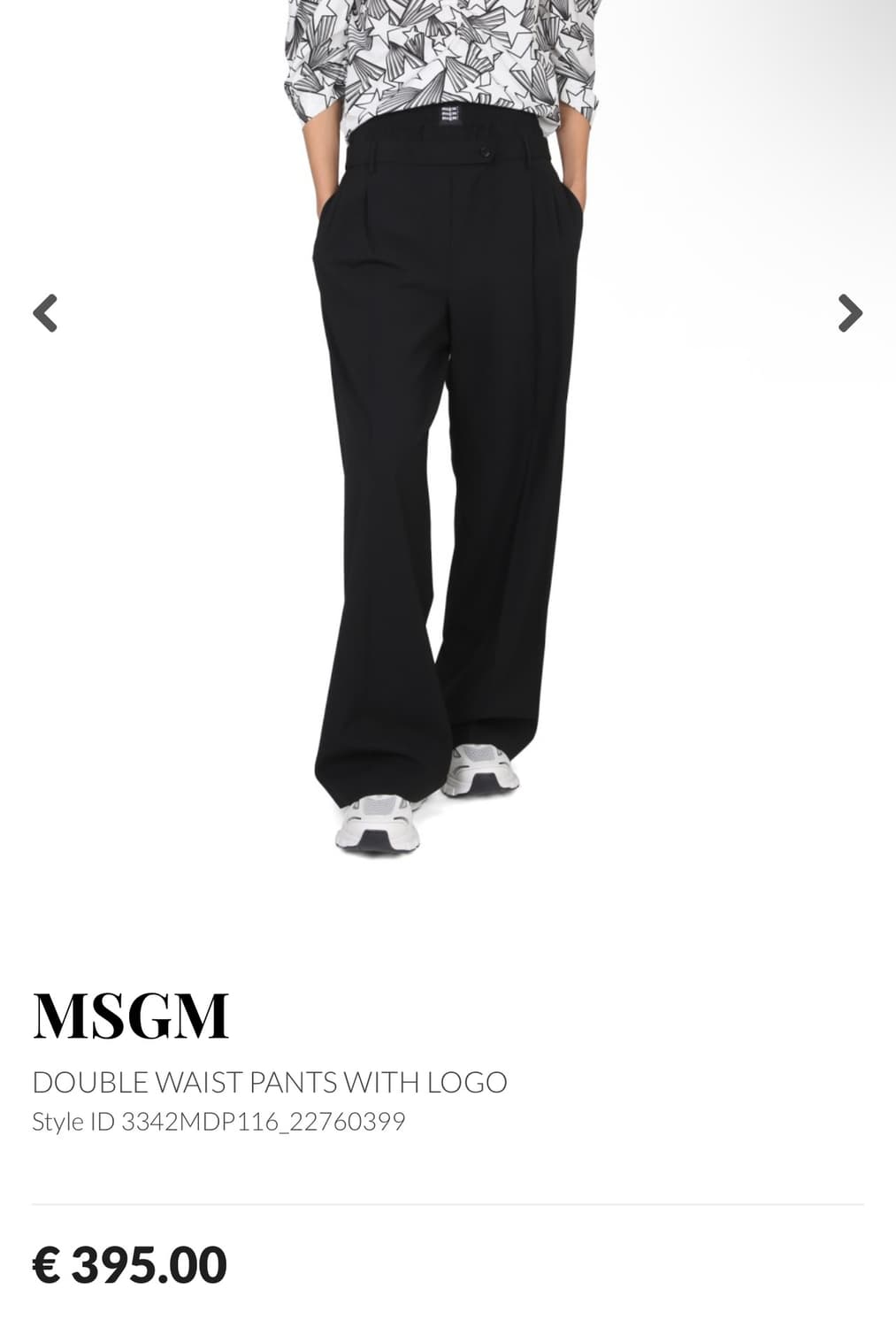 새상품) MSGM 더블 웨이스트 로고 슬렉스팬츠 L 블랙 정가60만원대 상품이미지2