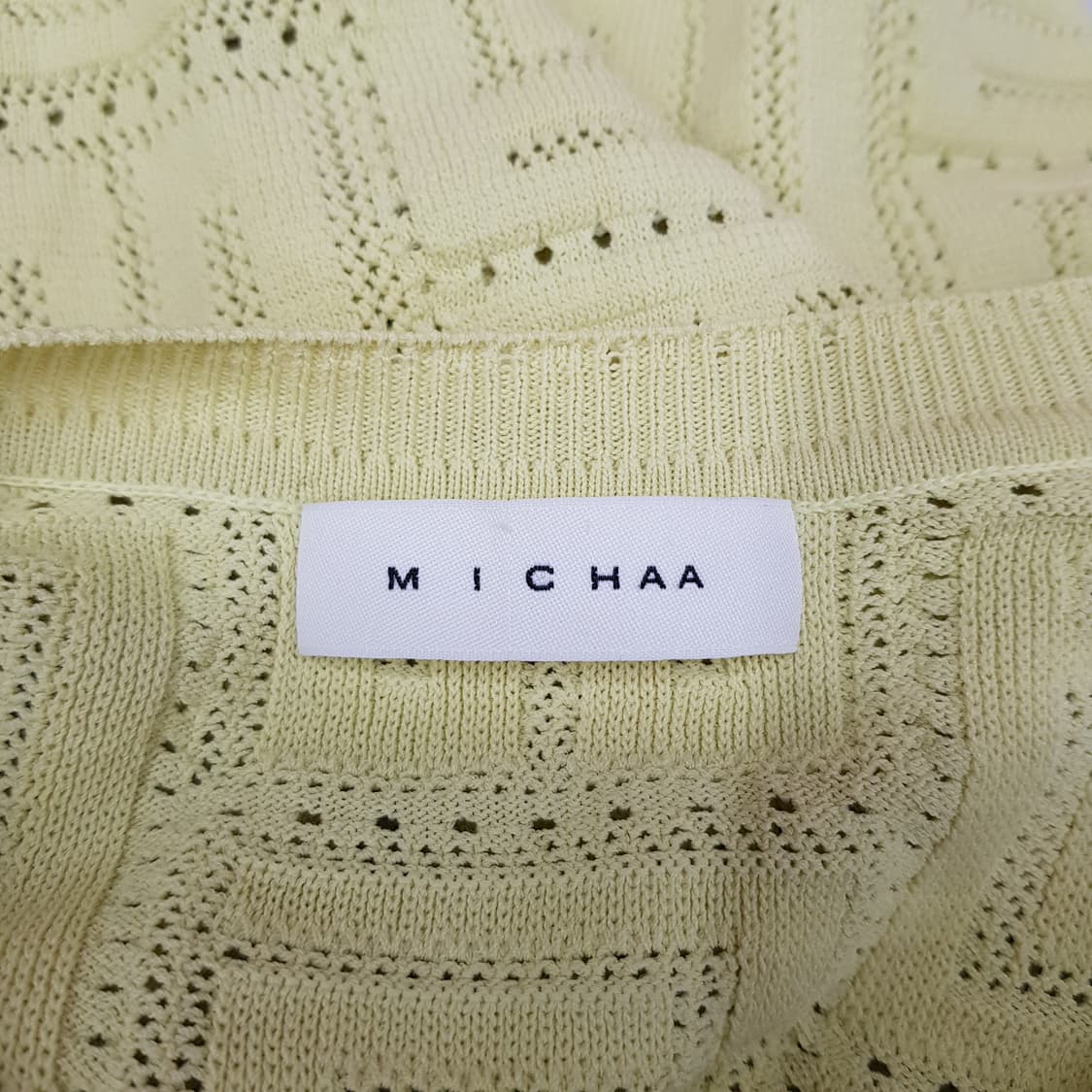 미샤(MICHAA) 2023 패턴 니트 반팔 탑 M사이즈 상품이미지6