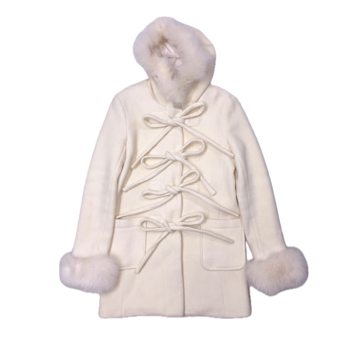 일본 빈티지 달천깔 라떼갸루 퍼 리본 롱 코트 리즈리사트랄라라엑시즈팜 상품이미지1