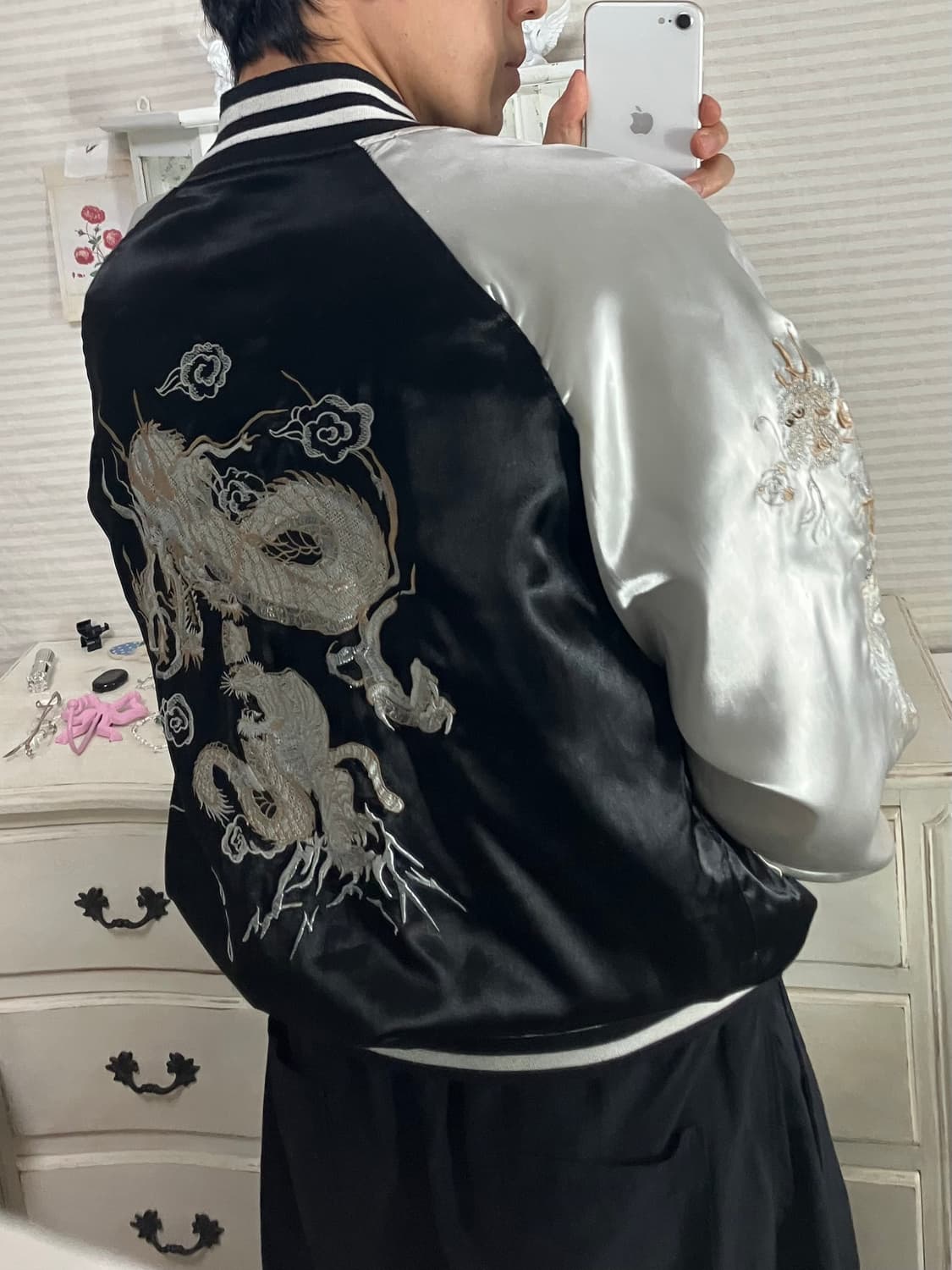 빈티지 타이거 드래곤 골드 스카잔 805 y2k 스트릿 갸루 펑키 일본빈 상품이미지8