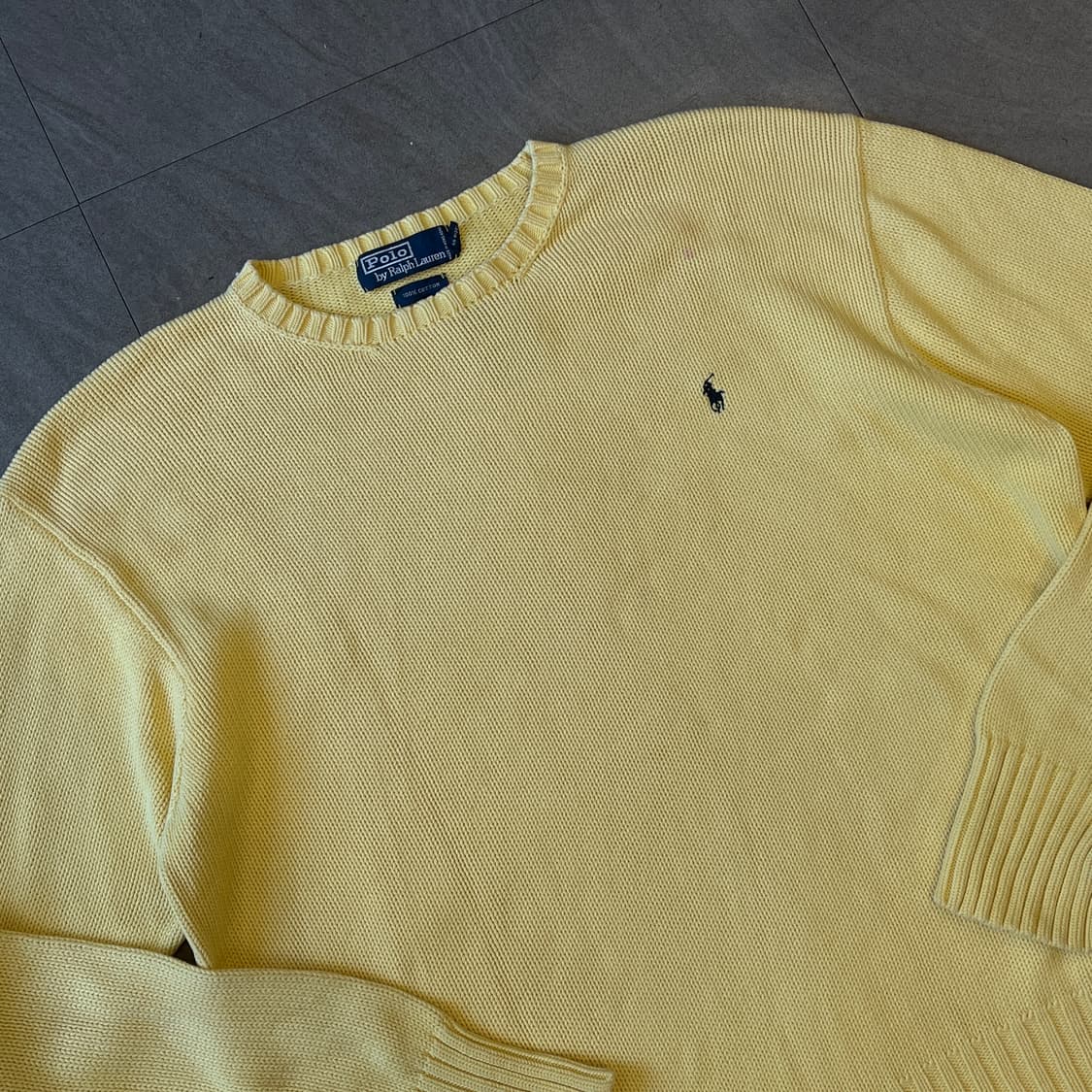 폴로 정품 해비 옐로우 코튼 니트 상품이미지2