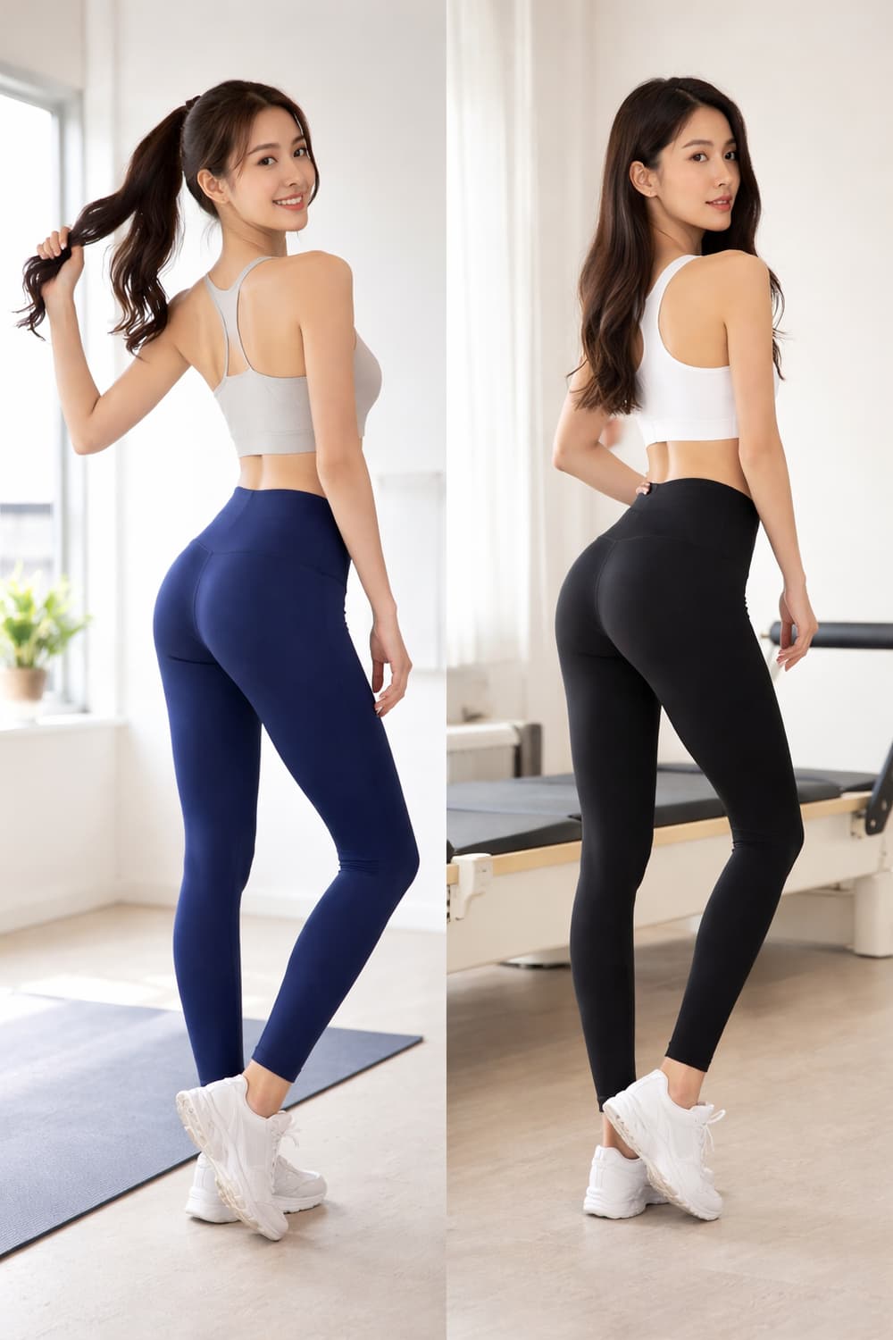 스컬피그 레깅스 S 네이비+블랙 세트 새상품급 상품이미지1