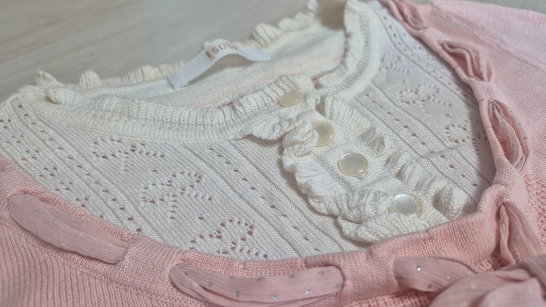 SOUP 핑크 리본 장식 가디건 상품이미지3