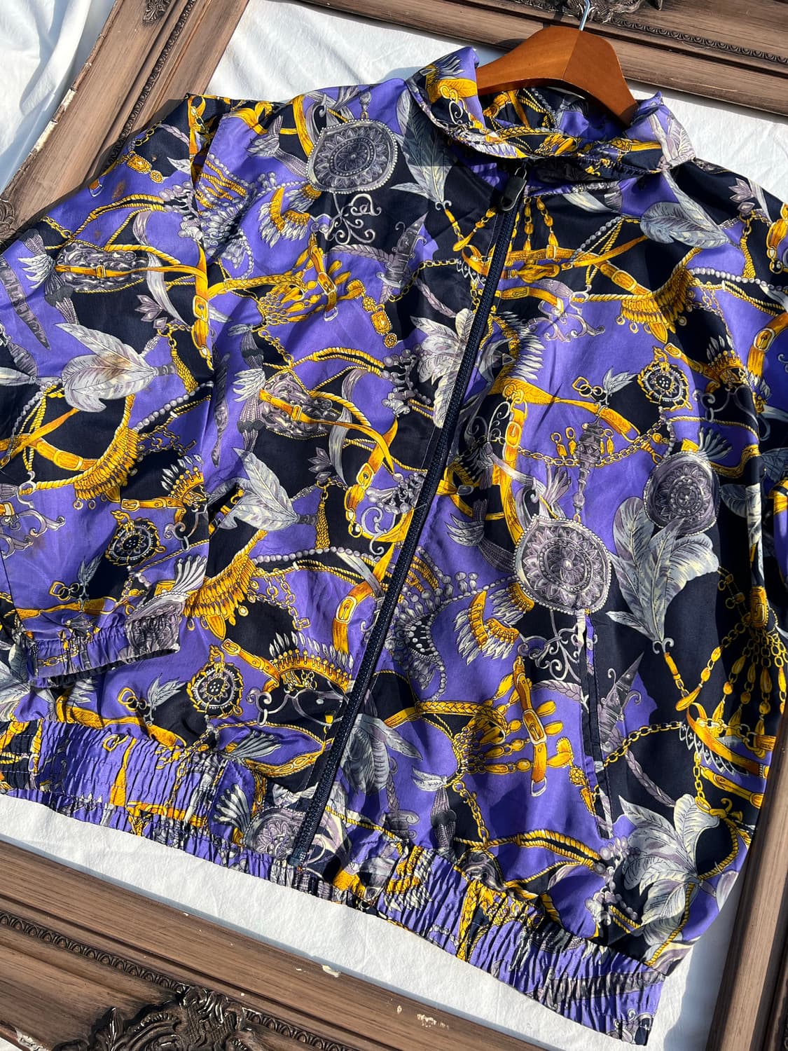 퍼플 바로크 패턴 윈드브레이커 자켓 상품이미지4