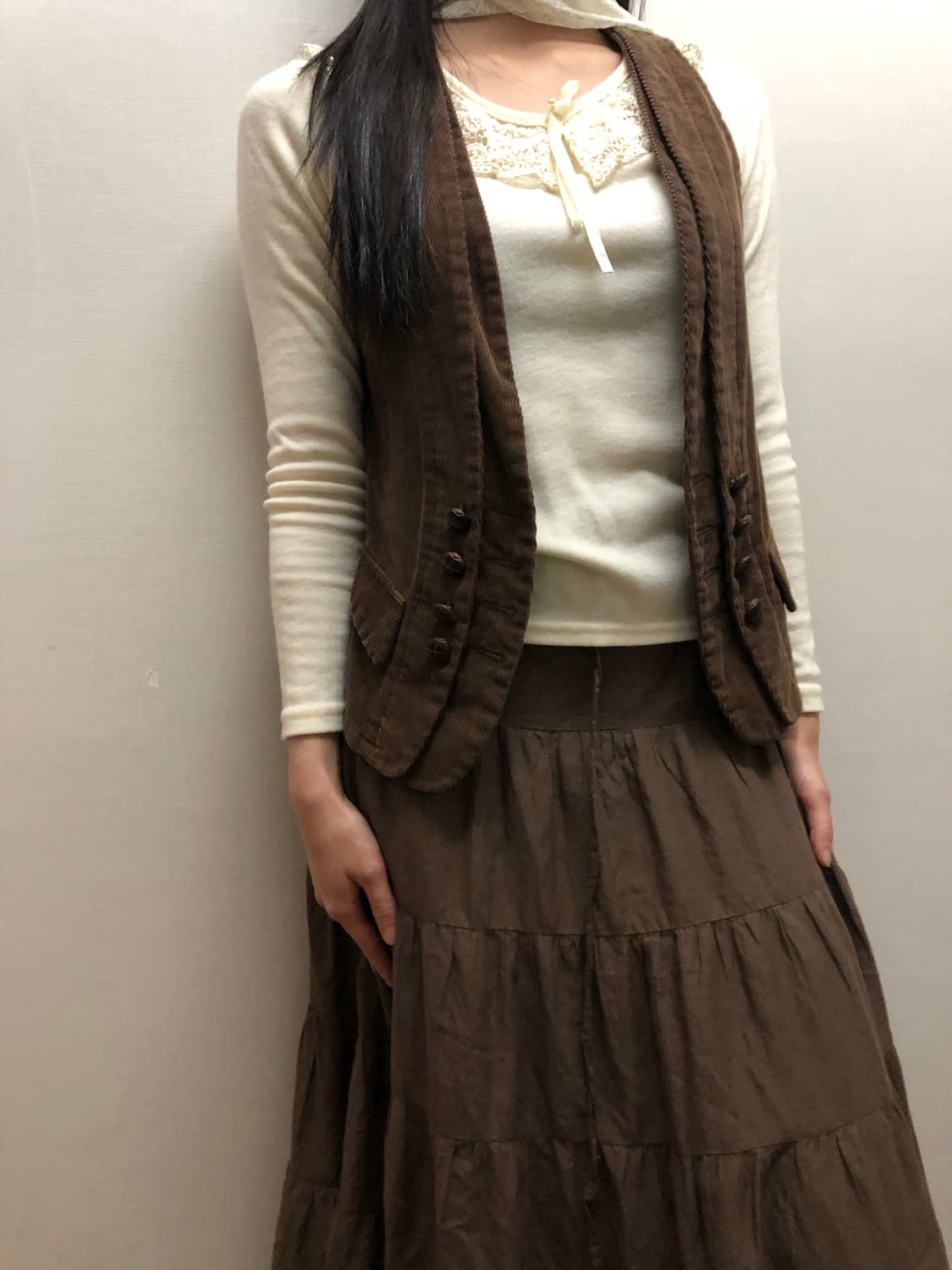 빈티지 브라운 코듀로이 버튼 베스트 상품이미지7