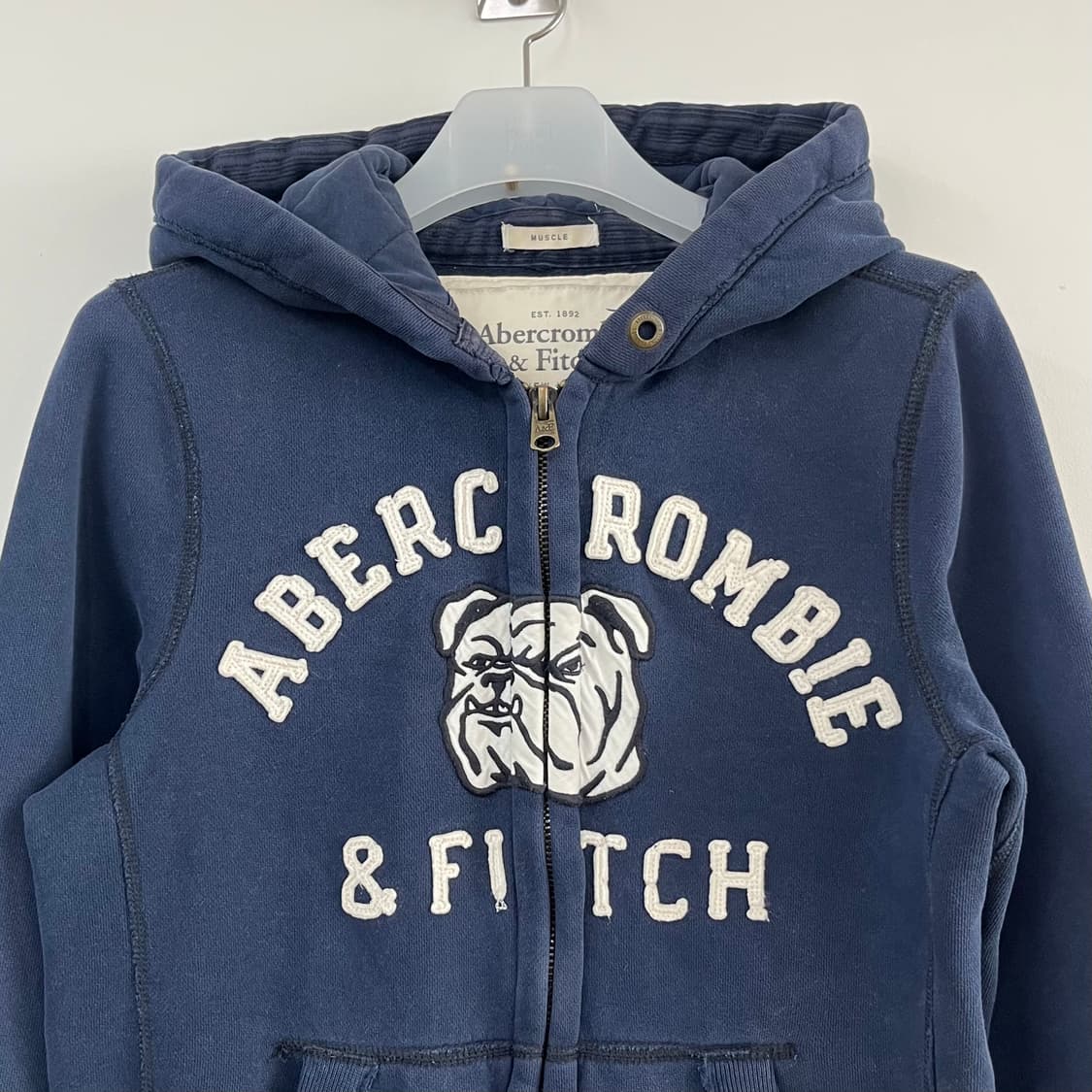 아베크롬비 불독 자수로고 네이비 후드집업 상품이미지5