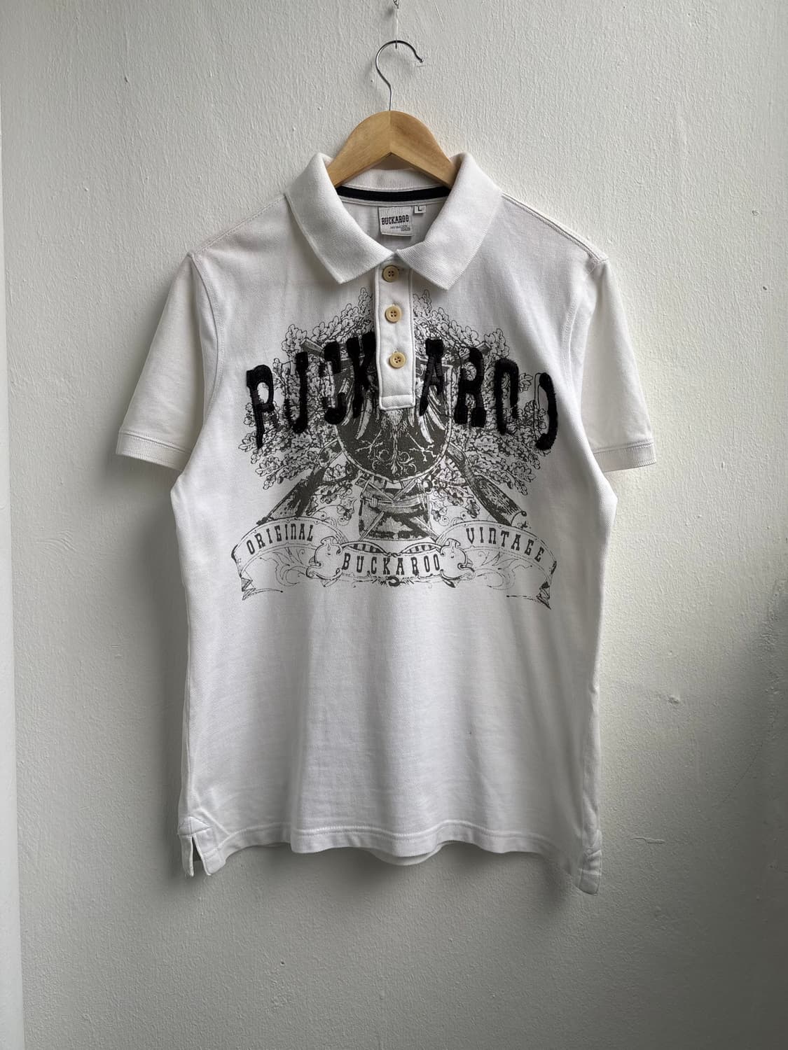 Buckaroo Graphic White Polo Shirt 상품이미지1