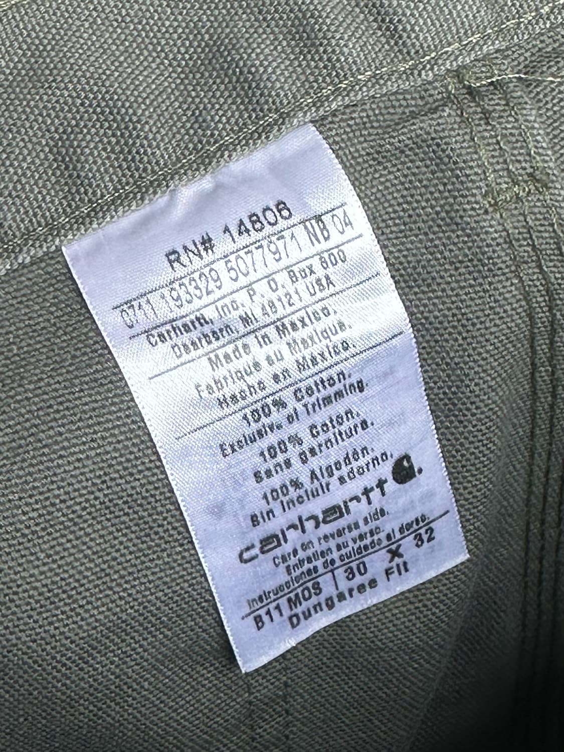 칼하트 던가리 워크 팬츠 카키 상품이미지8