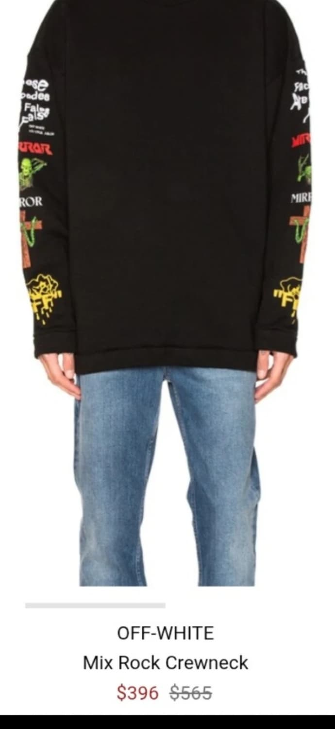 정품 오프화이트 Off-White 미러 프린팅 오버핏 상품이미지2