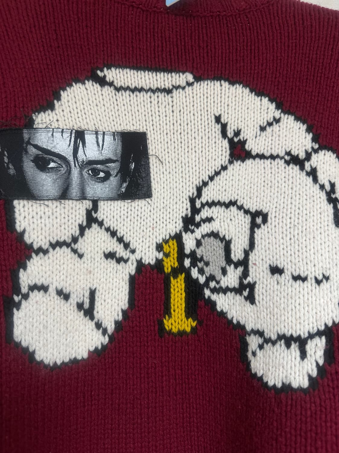 언더커버 히치콕 버건디 스웨터 니트 상품이미지4