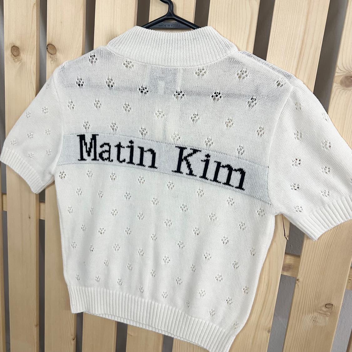 (Free) 마뗑킴 크로쉐 하프 집업 아이보리 펀칭 니트 상품이미지3