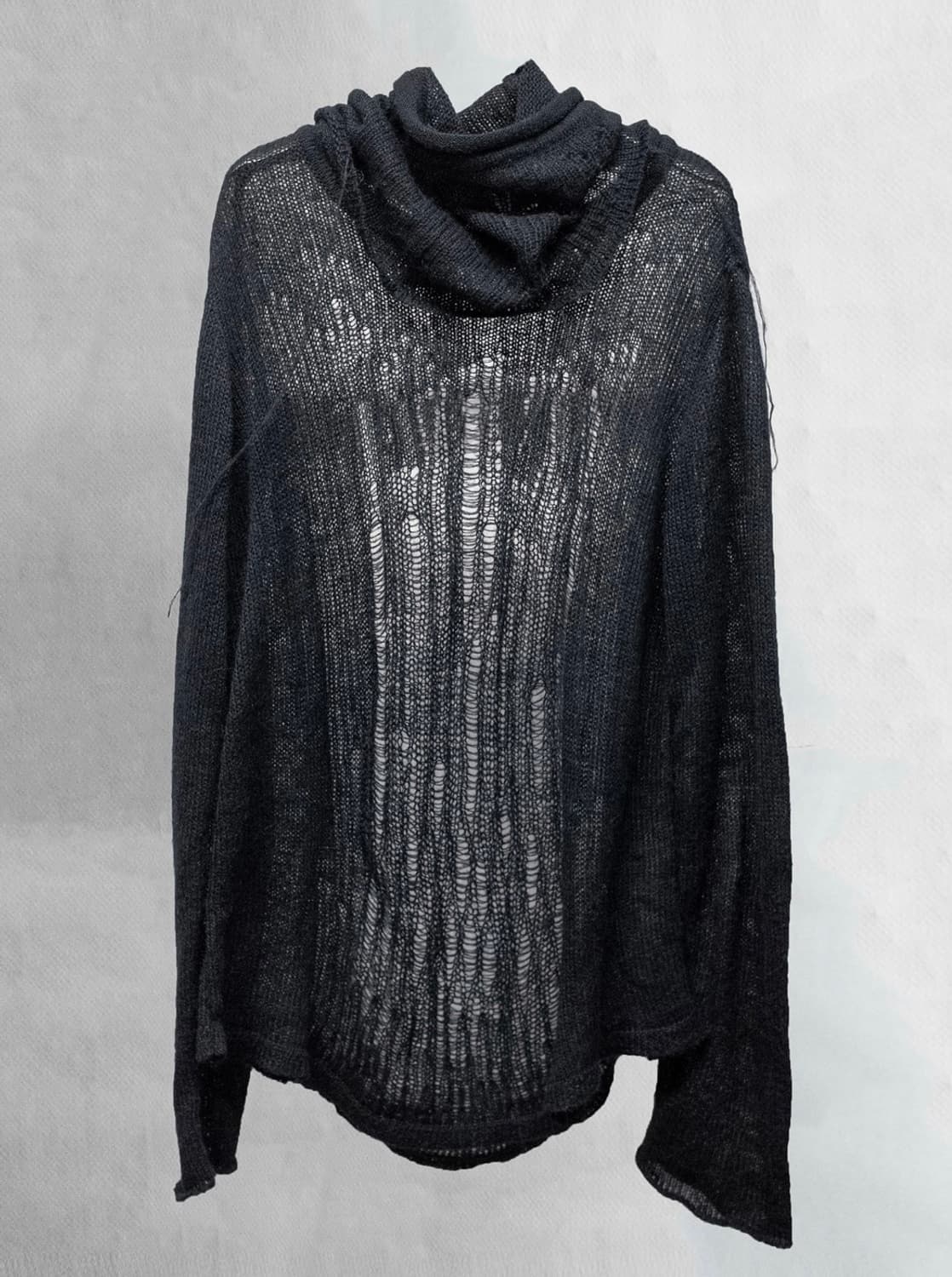 Blackmerle distressed mohair knit(black) 상품이미지4