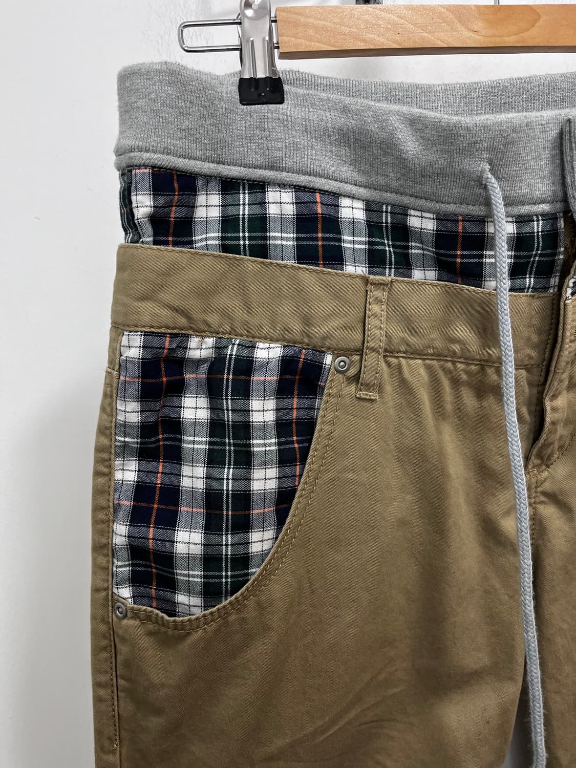 체크 레이어드 7부 카프리 팬츠 상품이미지7