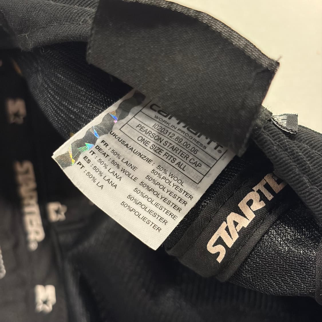 칼하트 x 스타터 울 블랙 캠프캡 모자 상품이미지5