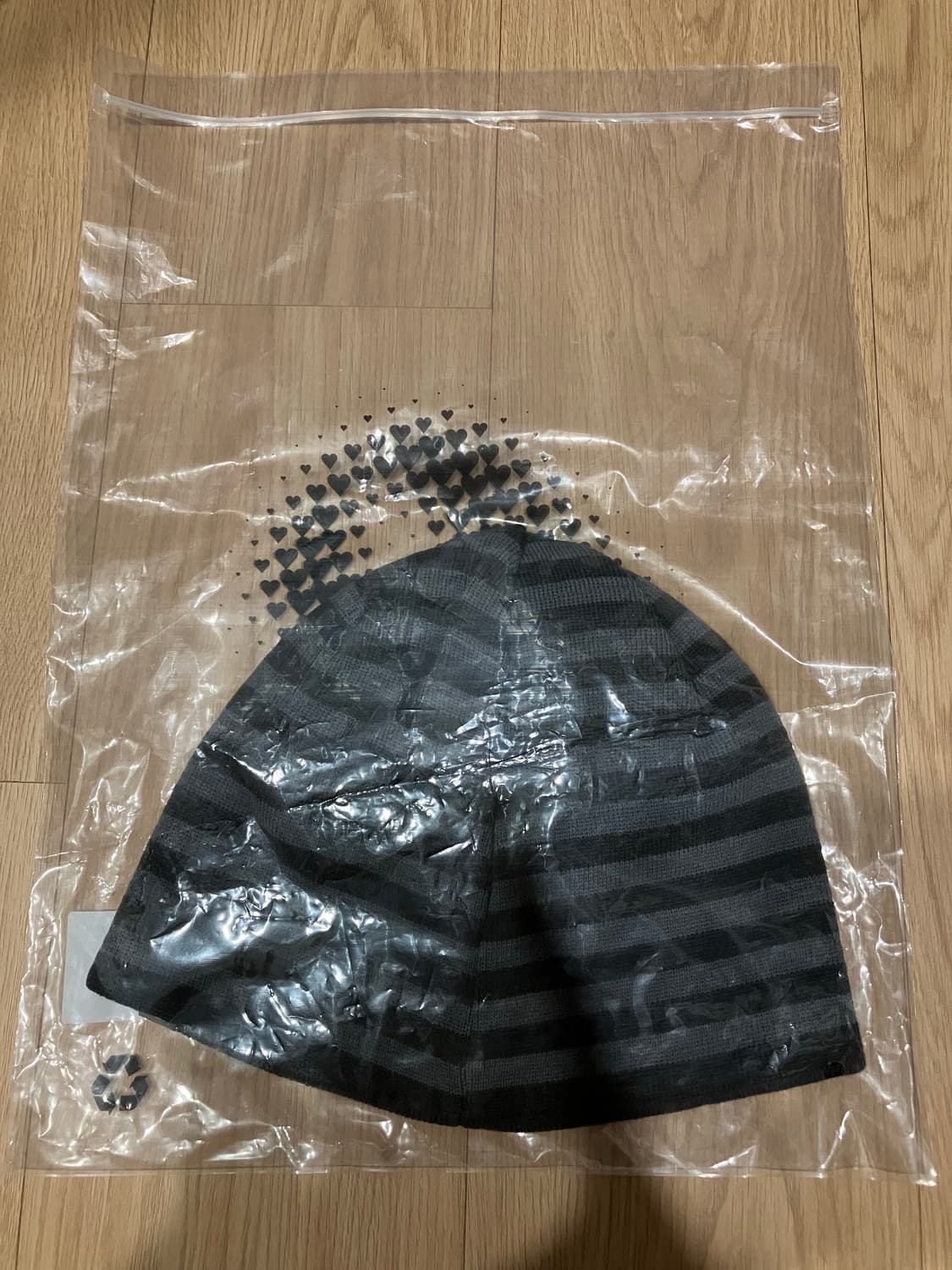 COYSEIO 코이세이오 듀얼 스트라이프 비니 퍼플 그레이 상품이미지2