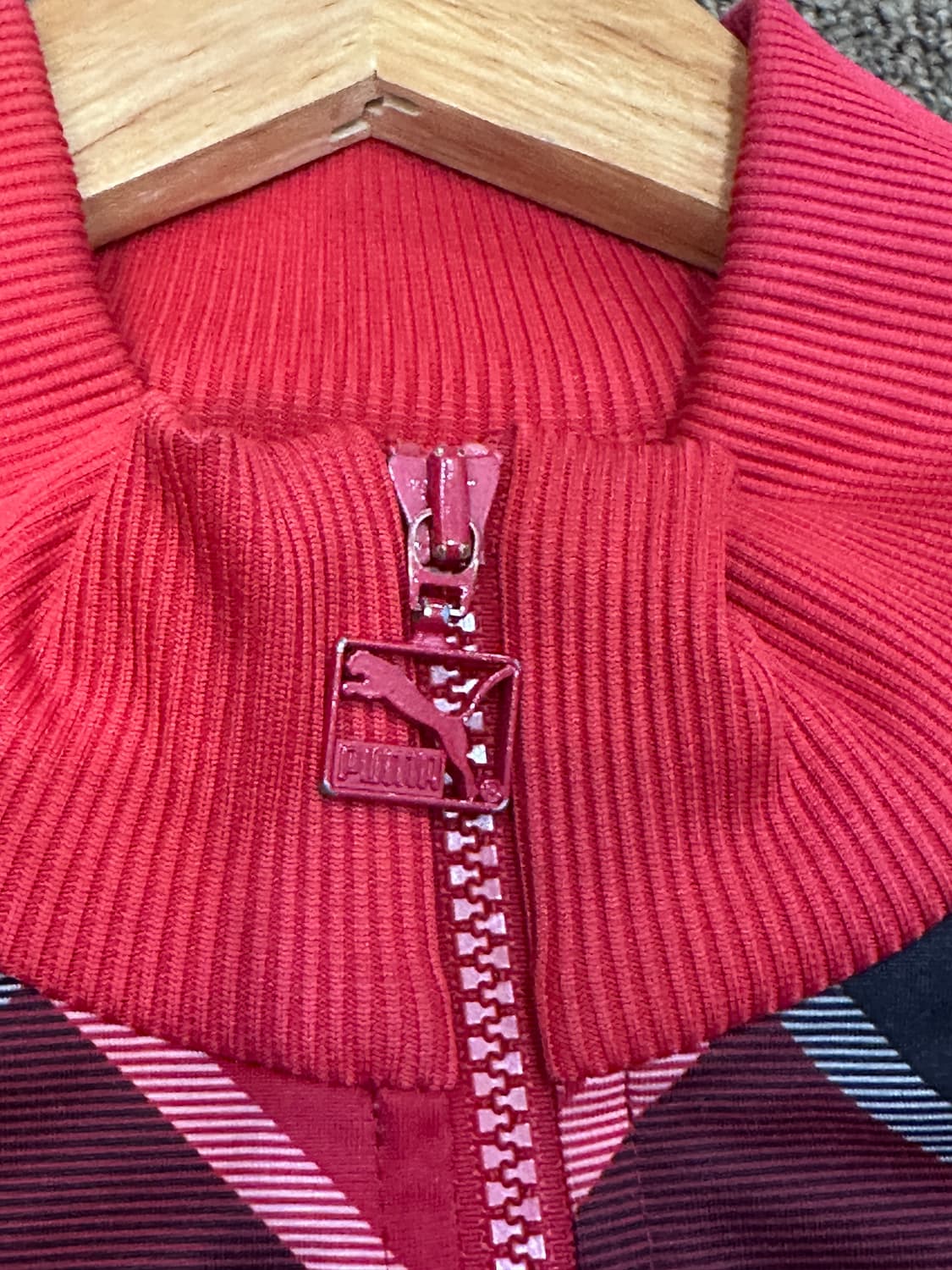 푸마 올드스쿨 레드 블랙 체크 트랙탑 져지 상품이미지3