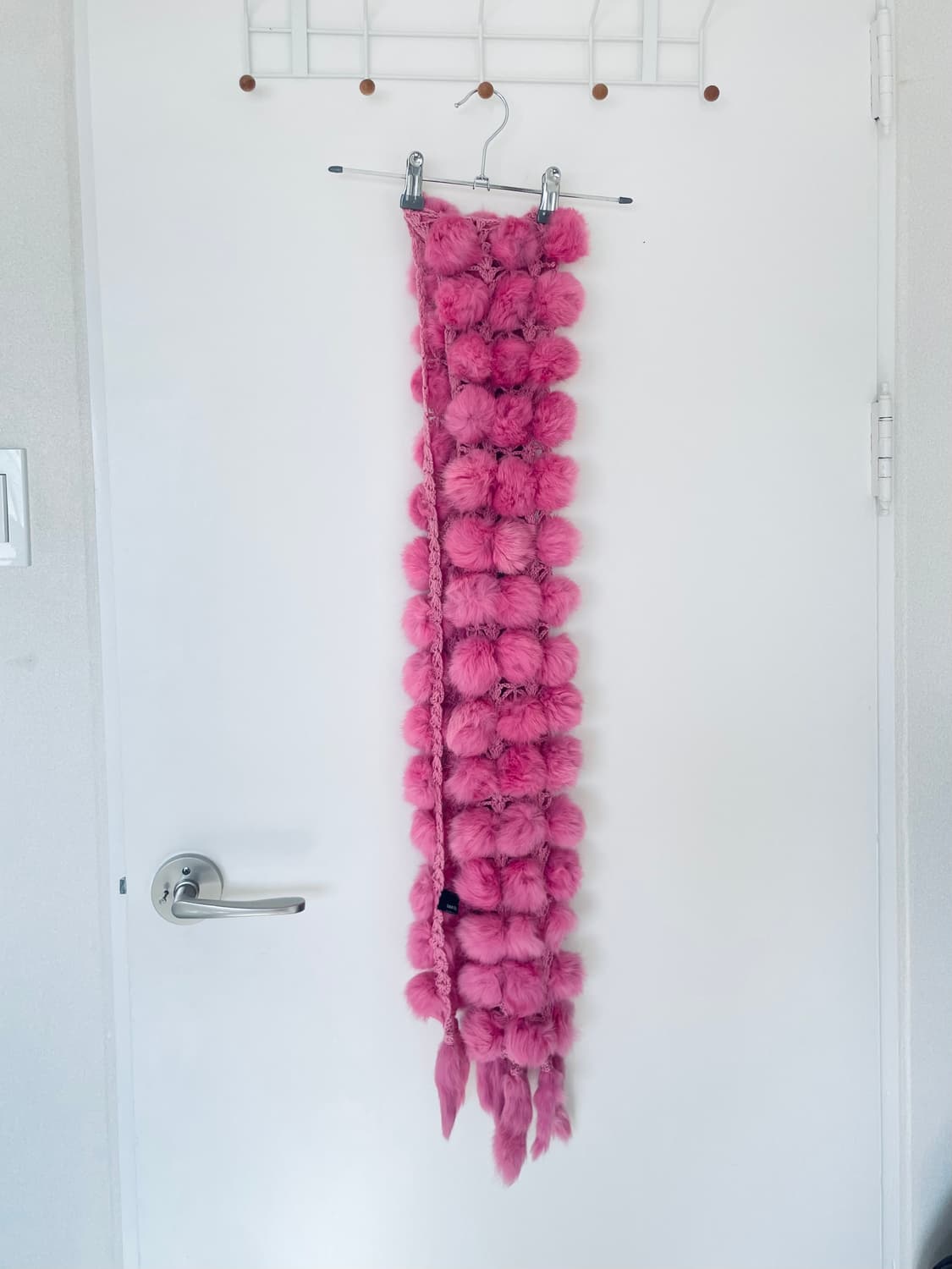 토끼털 래빗 핑크 방울 목도리 상품이미지1