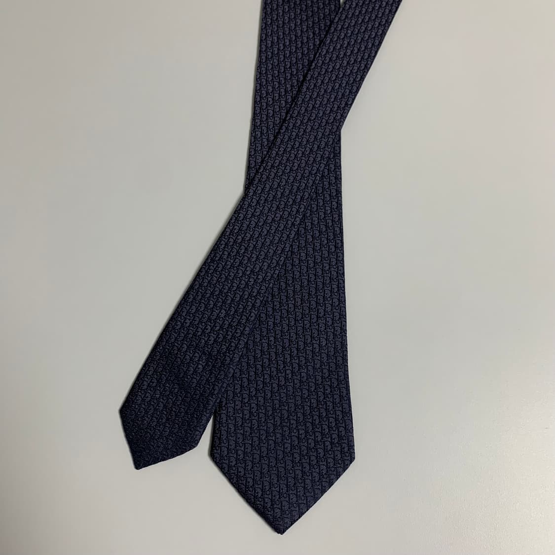 디올 오블리크 자카드 100실크 네이비넥타이 명품 100실크 7.4cm 상품이미지3