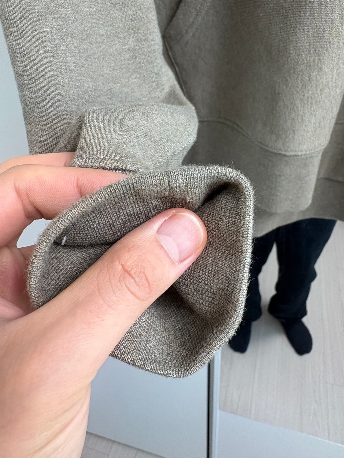 카키스 헤더 스톡 후드 세이지 2사이즈 상품이미지3