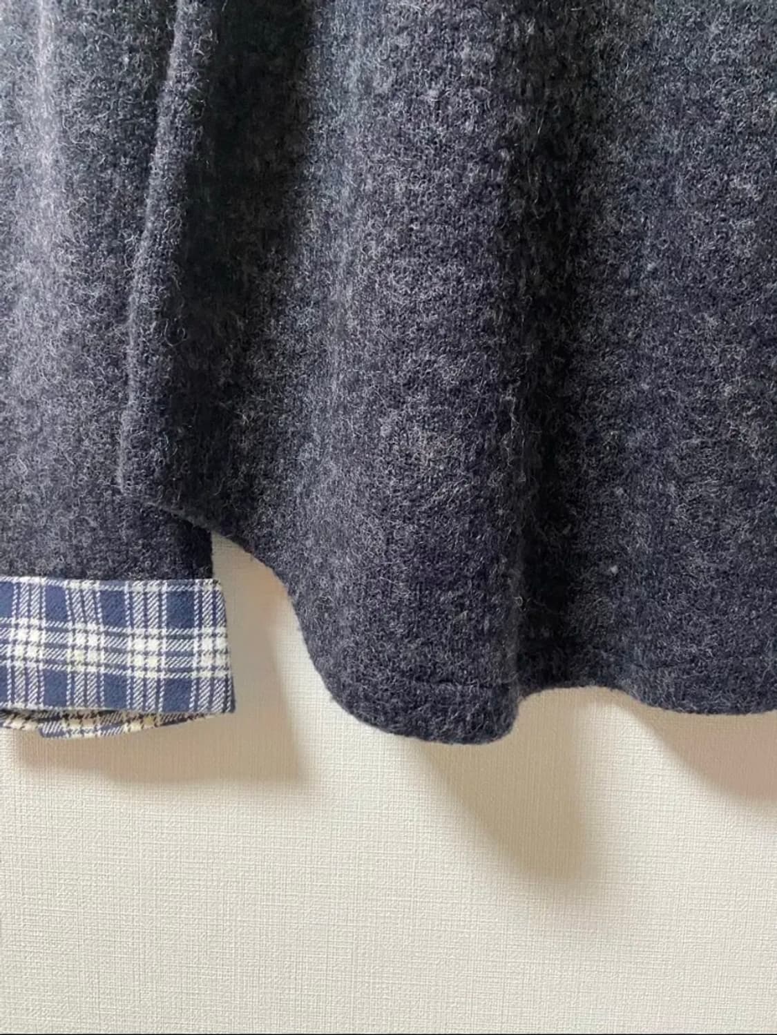 빈티지 모리걸 긱시크 니트체크 셔츠 상품이미지3