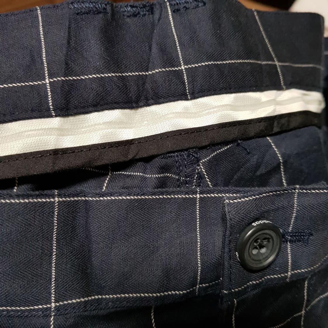 35 / 아디다스 / 네이비 체크 봄팬츠/와313부 상품이미지3