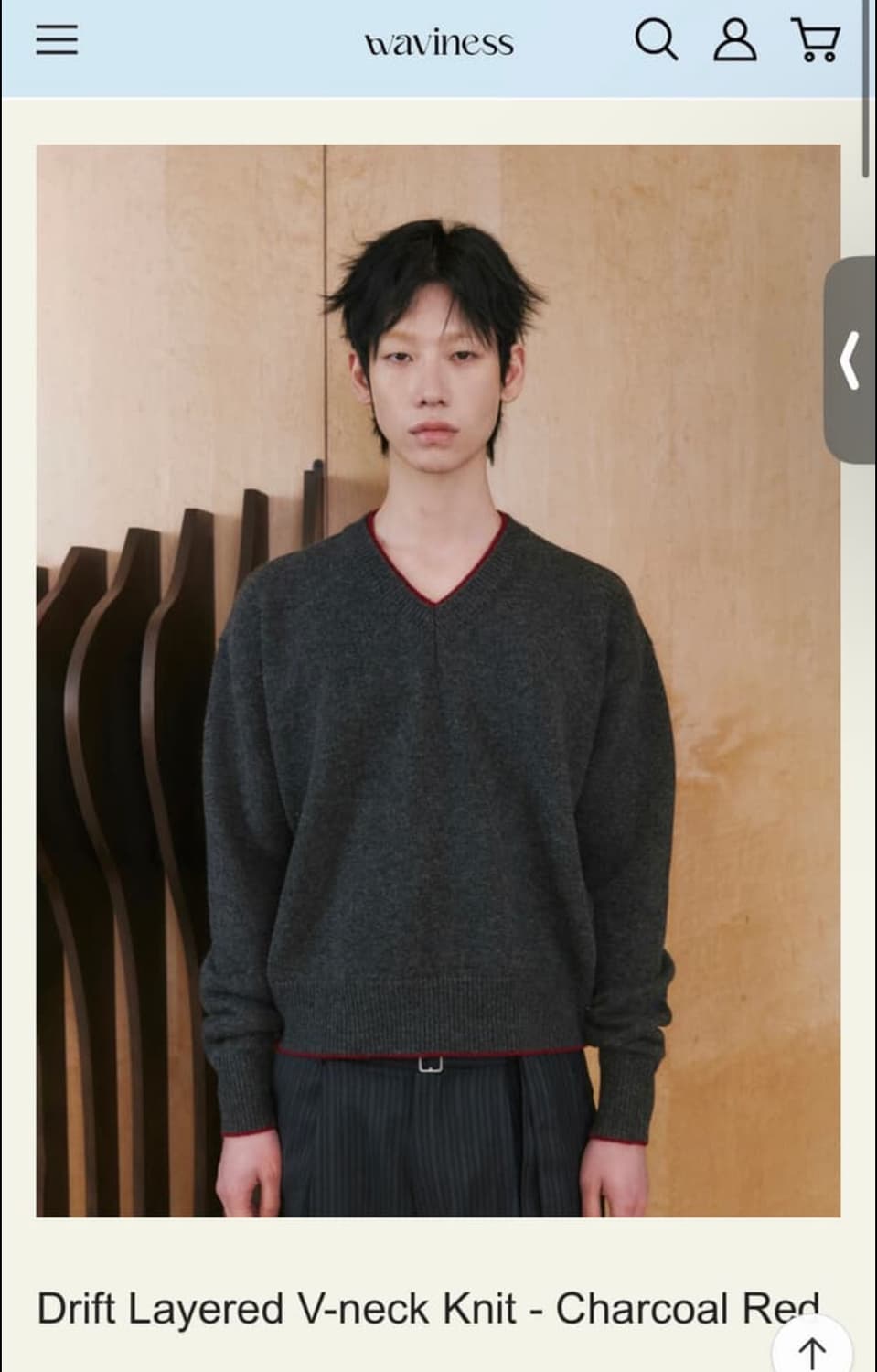 [사이즈:2(라지)] 웨이비니스 브이넥니트 상품이미지5