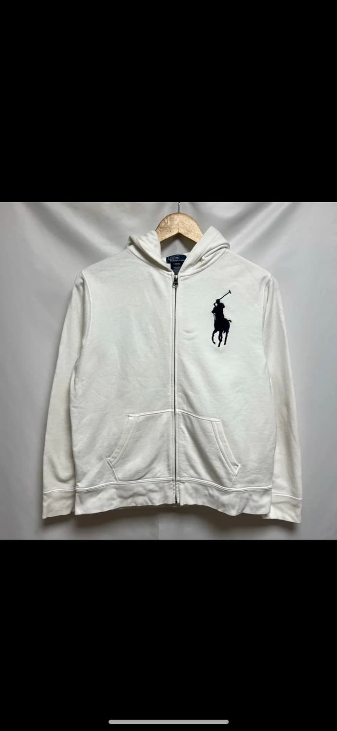 [정품/보이즈L] 폴로 랄프로렌 빅포니 화이트 후드집업 상품이미지1