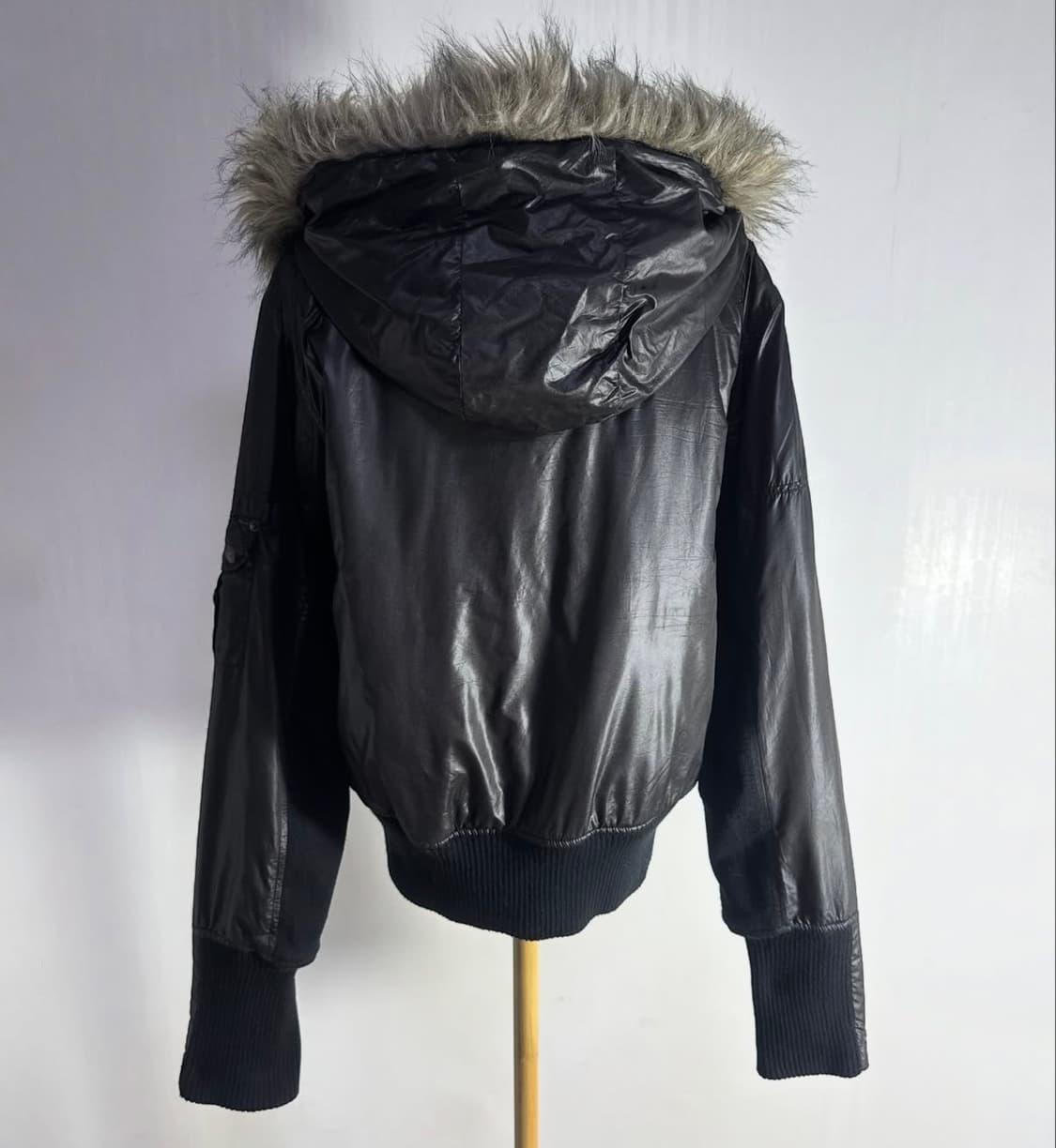 Agate label 퍼 트리밍 후드 MA-1 상품이미지4