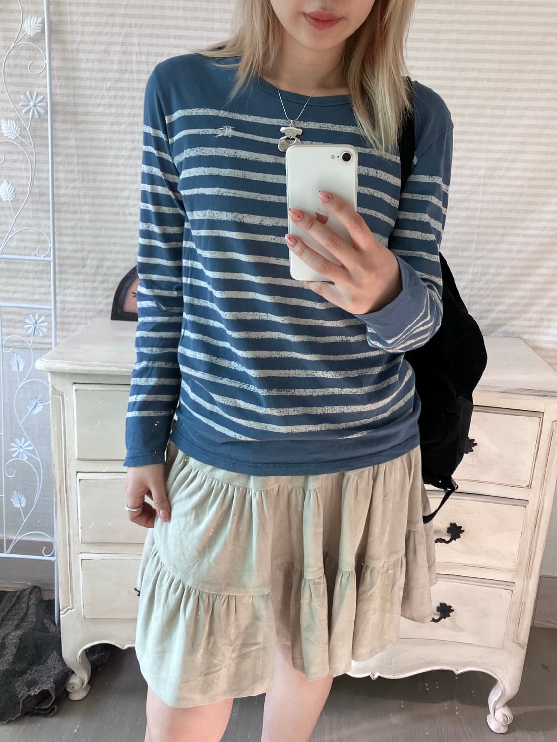 버버리 블랙라벨 빈티지 블루 스트라이프 롱슬리브 상품이미지2