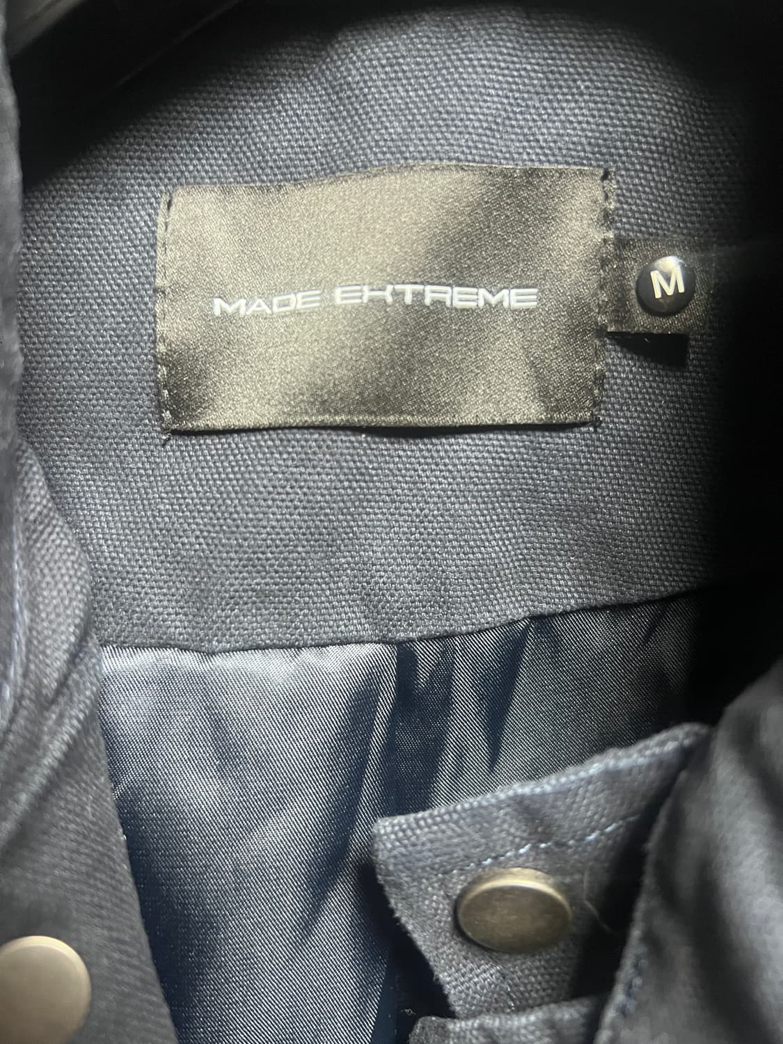 Button Decor Stand Collar Jacket 네이비 상품이미지4