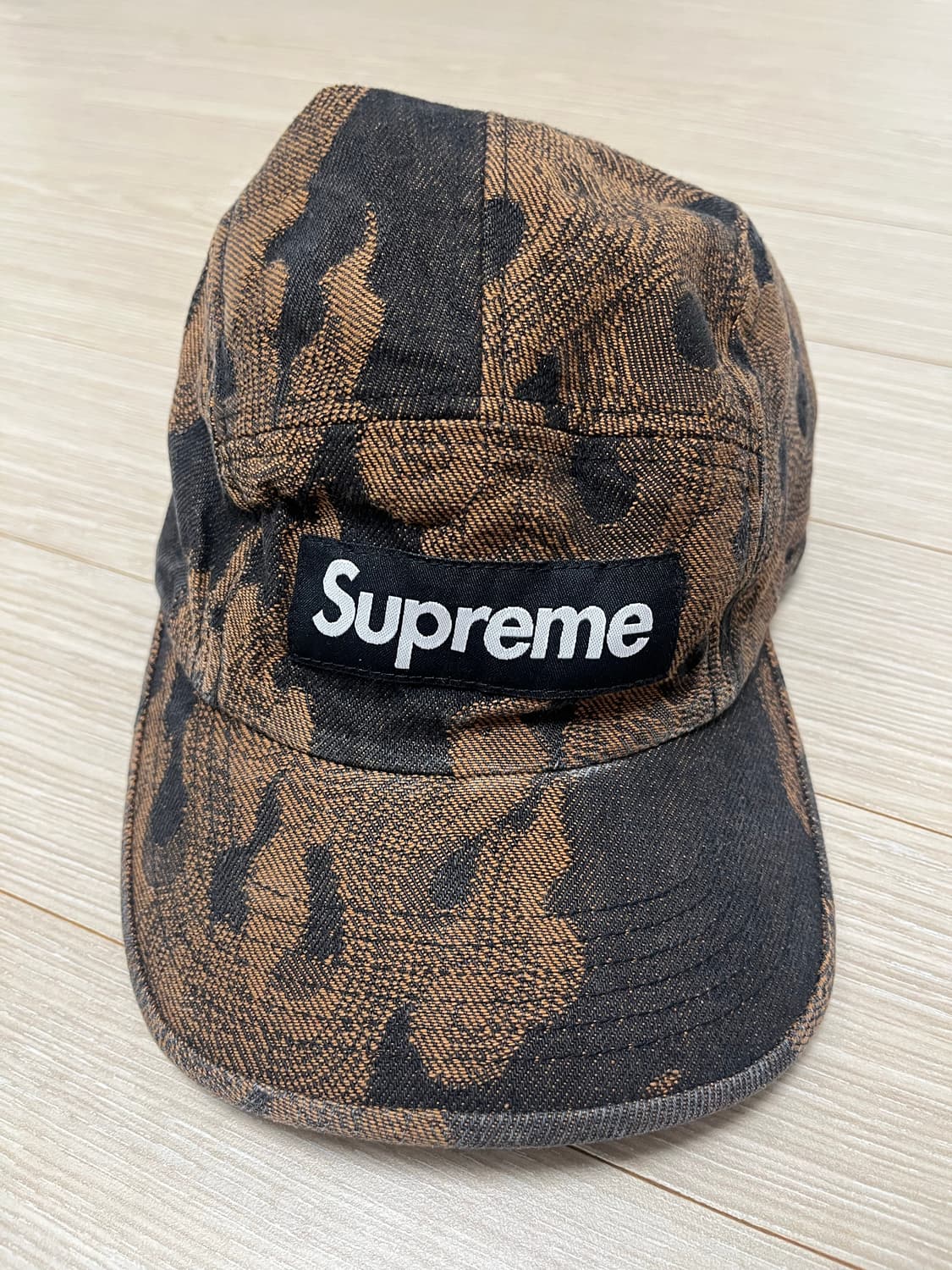 [정품] 슈프림 자카드 캠프캡 워시드 블랙 상품이미지1