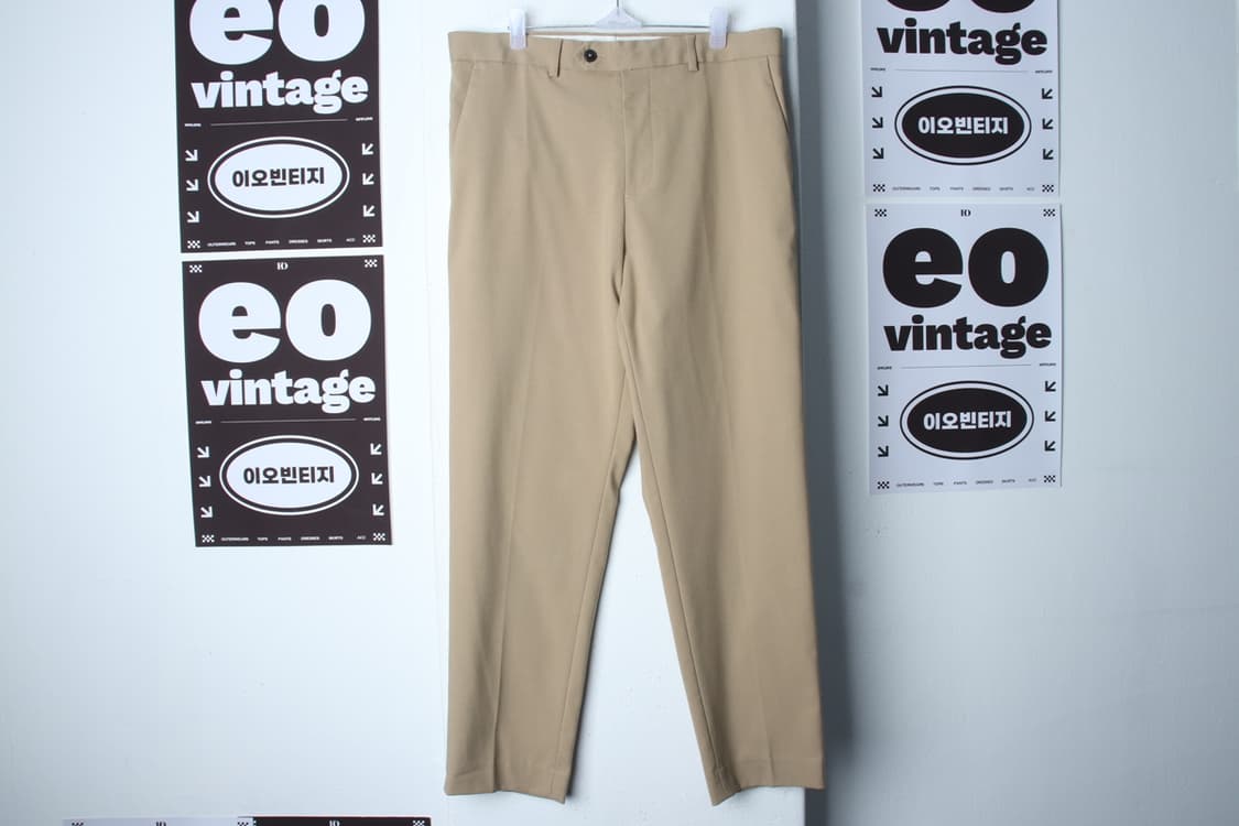 (L-XL) 에잇세컨즈 슬랙스 경량 바지 베이지 무지 놈코어-P10217 상품이미지2
