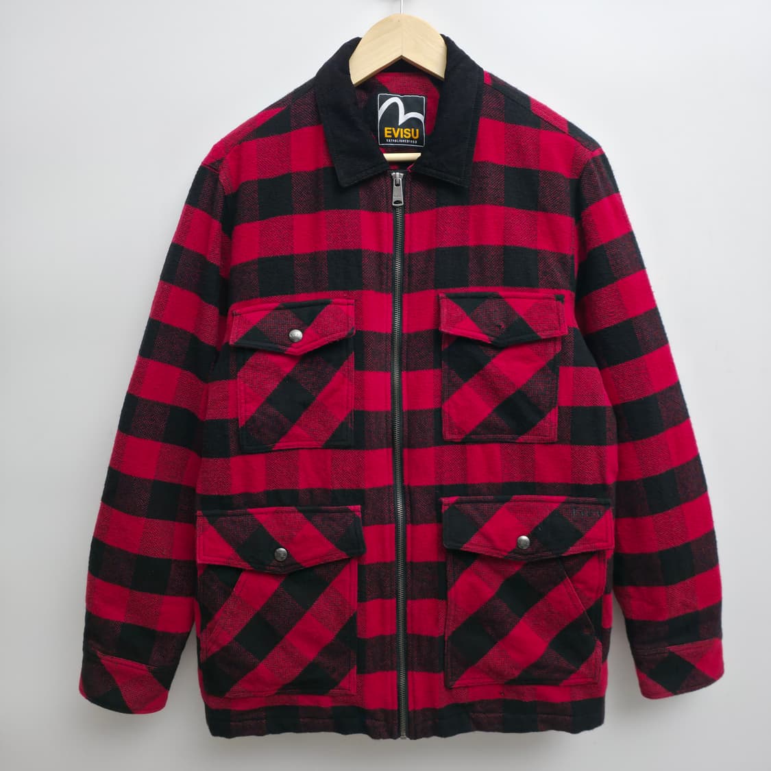 [XL] EVISU 에비수 레드 체크 자켓 상품이미지1