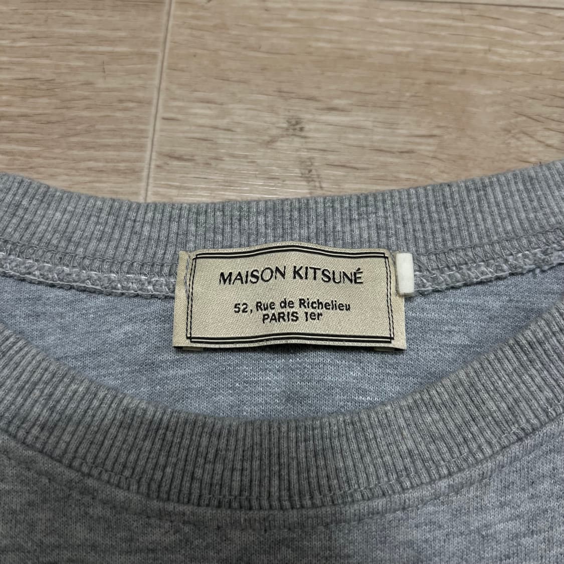 메종키츠네 키츠네 자수 로고 맨투맨 크루넥 티셔츠 [그레이] XL/105 상품이미지5