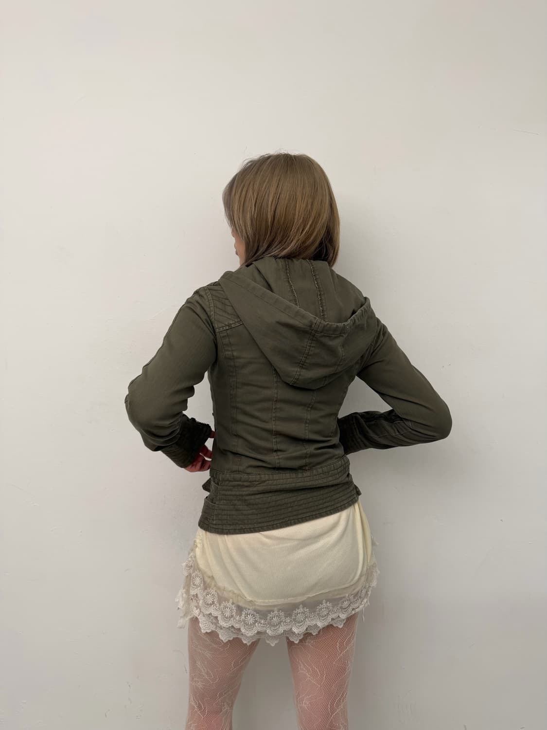 y2k 벨티드 디테일 코튼 후드 자켓 상품이미지7