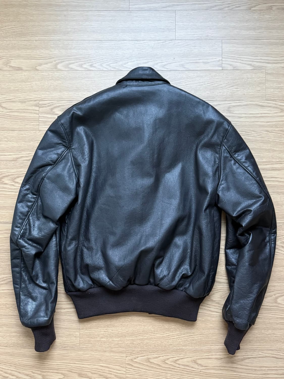 80s 빈티지 lIbean 엘엘빈  a-2a2 고트스킨 플라이트 레더자켓 상품이미지4