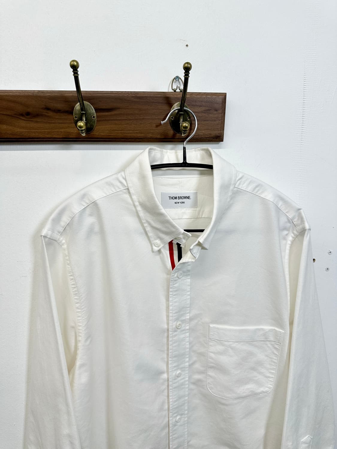 THOM BROWNE 톰브라운 삼선 화이트 옥스포드 셔츠 3  상품이미지1