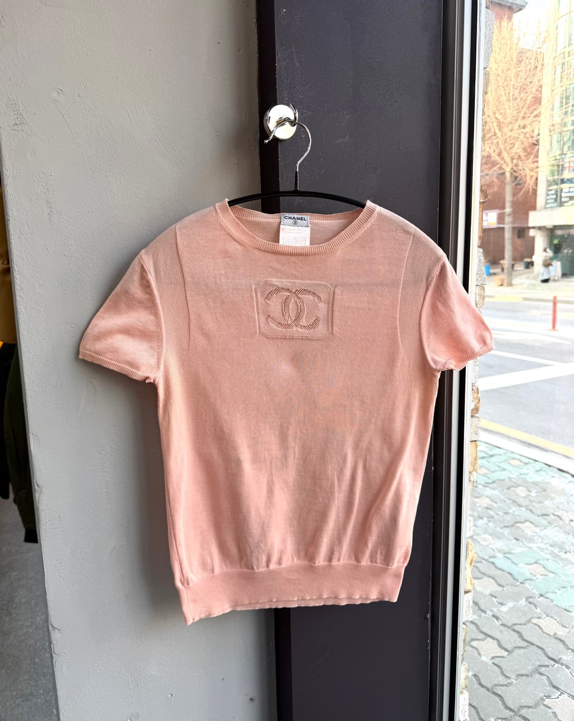 36/ 샤넬 03AW 프론트 빅로고 니트 반팔 상품이미지3