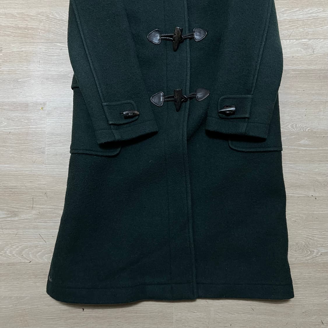 키이스 여성 모직 후드 떡볶이 더플코트 [다크그린] 82-88-155 상품이미지3