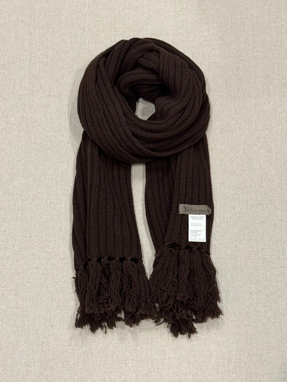 요지야마모토 00s 브라운 롱 머플러 상품이미지4